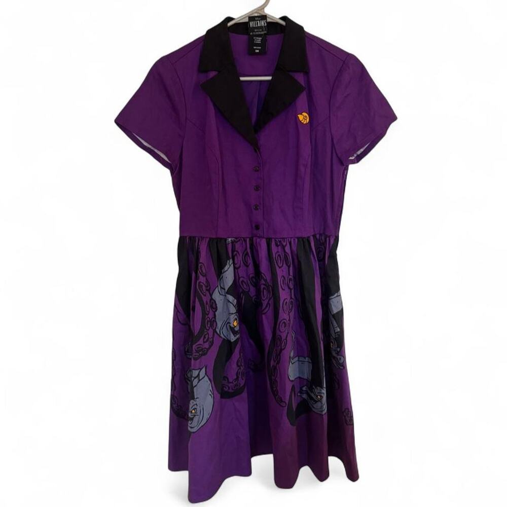 Disney Her Universe Ursula Collared Button Up Fit and Flare Dress